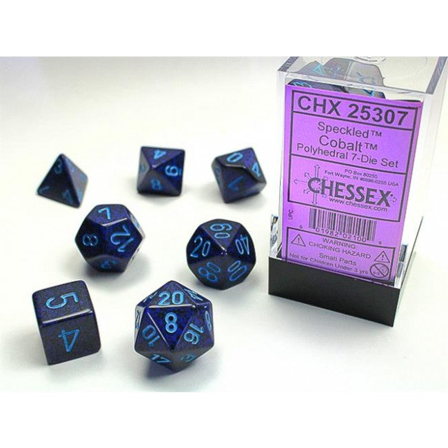 Chx 25307 - Set 7 Dadi Poliedrici Speckled - Cobalt