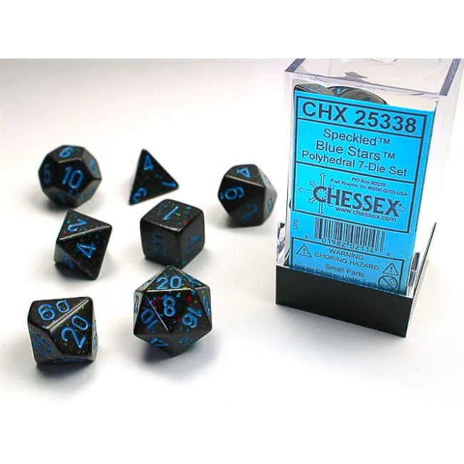 Chx 25338 - Set 7 Dadi Poliedrici Speckled- Blue Stars